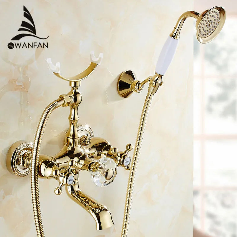 Gold Wall Bathtub Faucet