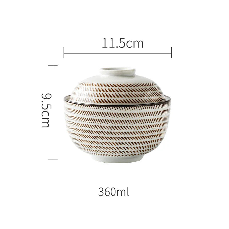 Decorbites™ Japanischer Stil Keramik-Suppenschüssel - Umweltfreundliche Unterglasur-Terrine