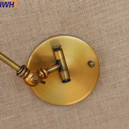 DecorBites™ Gold Swing Arm LED Wall Lamp Retro Loft Industrial Sconce
