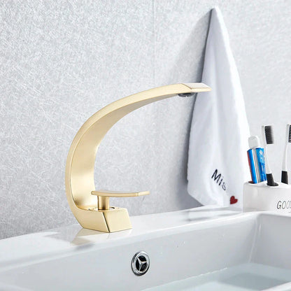 Decorbites™ Gebürsteter Gold Waschbeckenarmatur, Aufsatz-Waschbeckenmischer für das Badezimmer