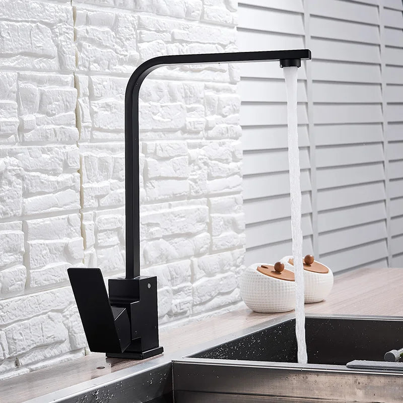 Decorbites™ Küchenarmatur: Gebürstetes Gold/Nickel/Schwarz Heiß-Kalt-Mischbatterie Wasserhahn