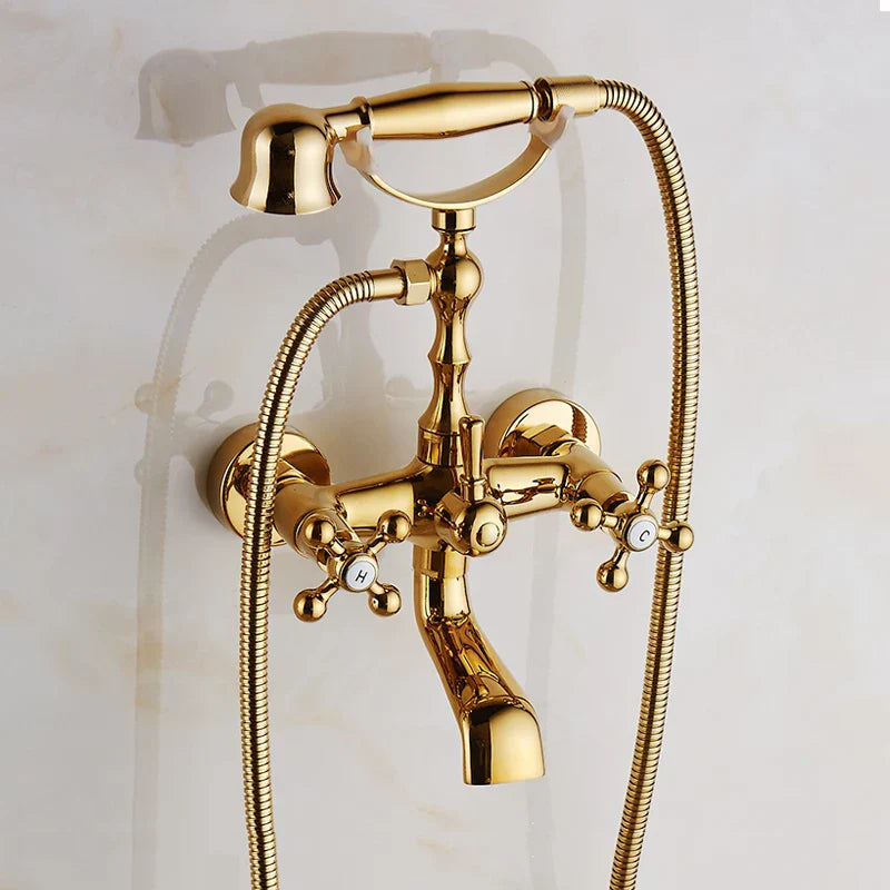 Gold Brass Shower Faucet