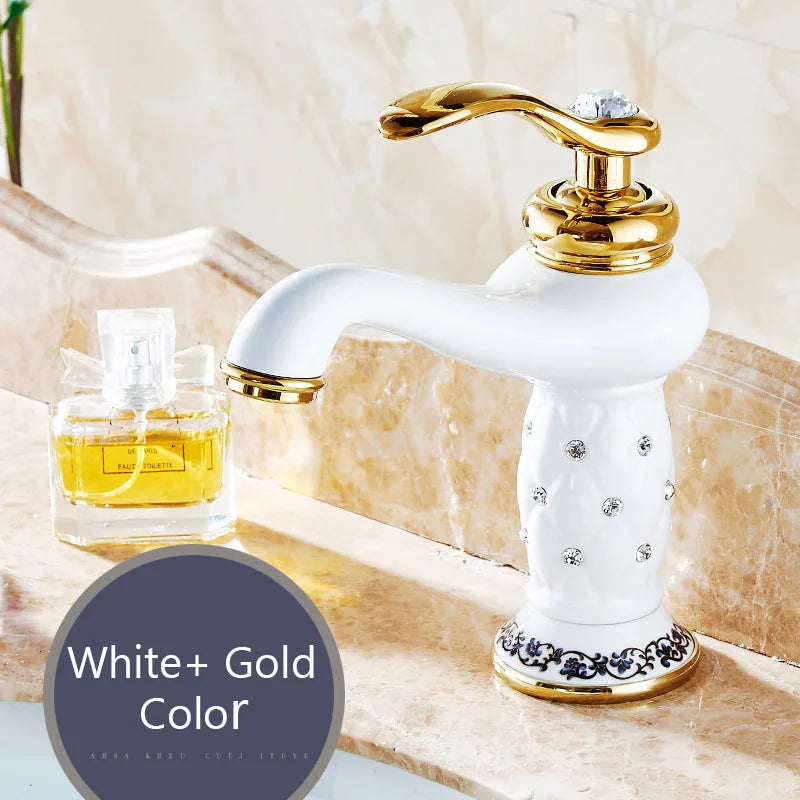 Gold Brass Diamond Faucet