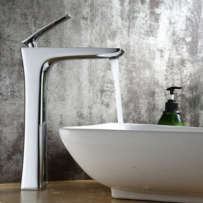 Decorbites™ Waschtischarmatur: Schwarz/Weiß Messing-Mischbatterie, Badezimmer-Waschbecken-Wasserhahn, Warm & Kalt.