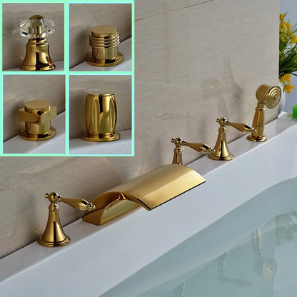 Decorbites™ Golden Wandmontierter Messing-Badewannenarmatur mit Handbrause