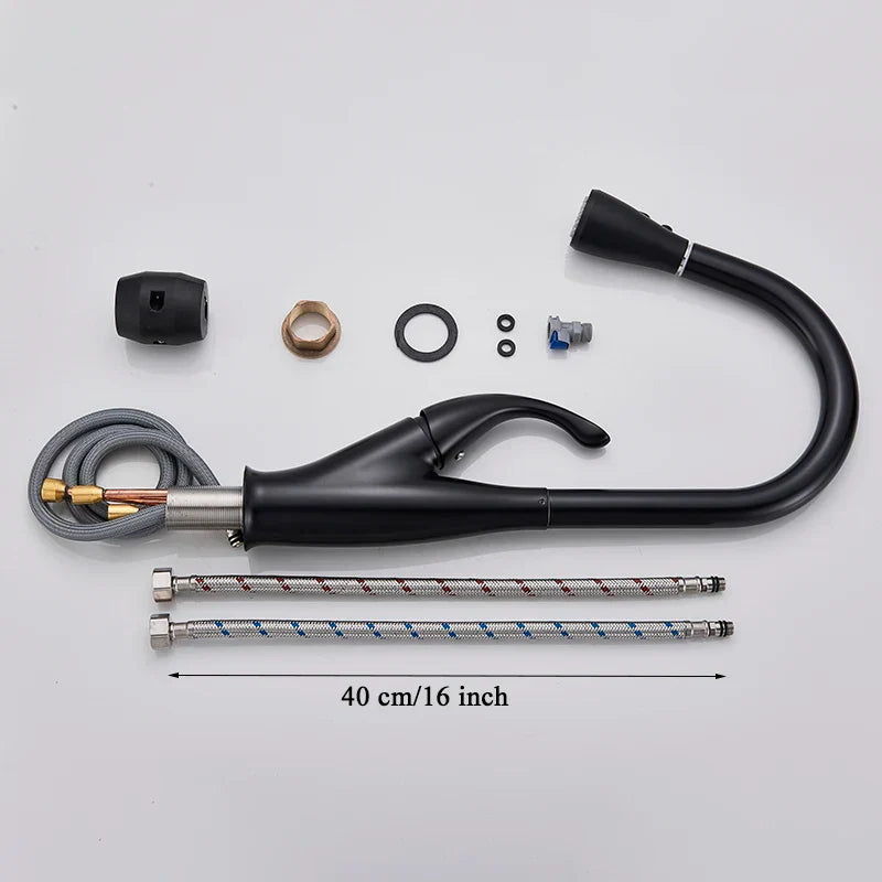 Decorbites™ Küchenarmatur: Chrom/Schwarz Ausziehbarer Mischbatterie mit 2-Funktions-Strahlformer