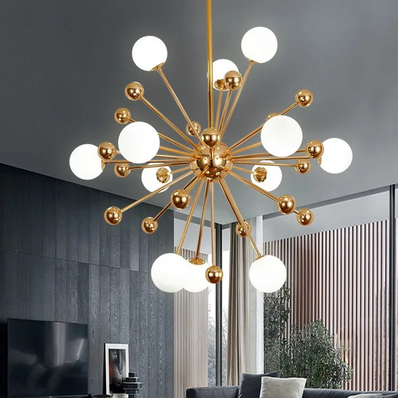 Decorbites™ Acryl-Molekül-Kronleuchter Golden Küche Restaurant Beleuchtung Sputnik Globus Lampe