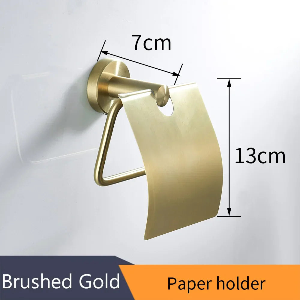 Decorbites™ Golden Swan Badezimmer-Hardware-Set: Handtuchhalter, Toilettenpapierhalter, Taschentuchhalter