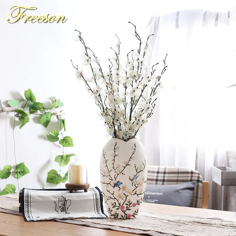 Decorbites™ Vogel Schmetterling Porzellan Vase: Britische ländliche Keramik Blumendekoration