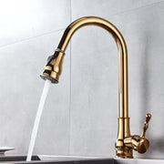 Gold Brass Rotatable Mixer Kitchen Faucet