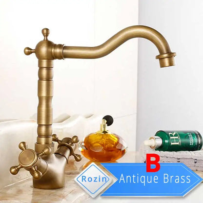 Decorbites™ Gold Waschbeckenarmatur Deckenmontiert Beckenhahn Heiß-Kalt-Wasser-Mischer