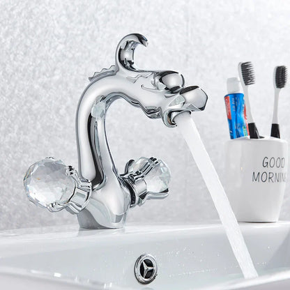 DecorBites™ Dragon Style Bathroom Basin Faucet with Hot Cold Water Mixer Tap