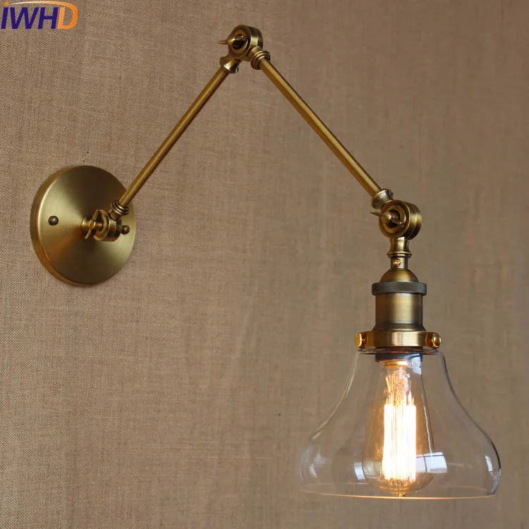 Decorbites™ Glas-Schwingarm-Wandleuchte für retro-vintage-industriellen Stil