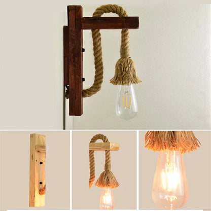 Decorbites™ Industrielle Vintage Wandlampe LED Holz Wandbeleuchtung Innen