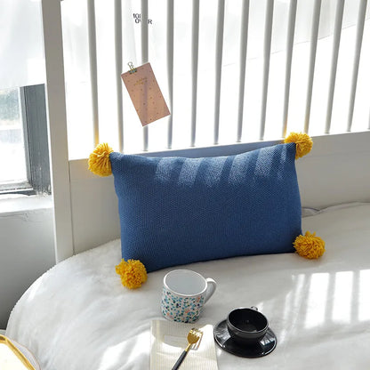Decorbites™ Strick-Kissenbezug Einheitsfarbe Grau Blau Orange Kissenbezug 35*50cm