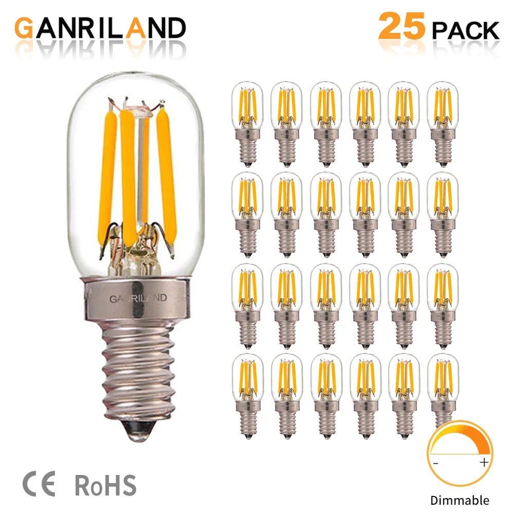 Decorbites™ dimmbare LED-Röhrenlampe 220V E12 E14 Mini T20 2200K Kühlschrankbeleuchtung