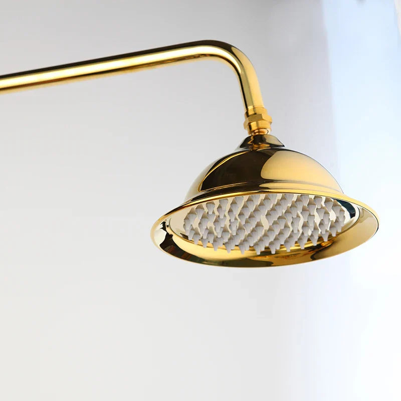 DecorBites™ Gold Plated Brass Shower Faucet Set with Hand Spray