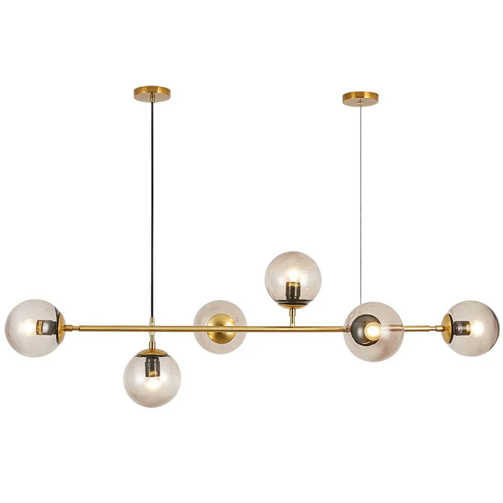 DecorBites™ Glass Ball LED Chandelier: Nordic Industrial Edison Lighting Fixture