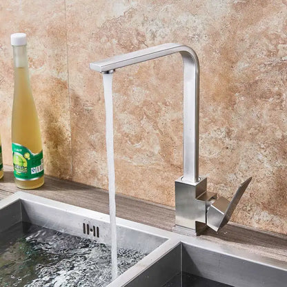 Decorbites™ Gebürsteter Nickel Küchenarmatur | 360° Drehbar Heiß-Kalt-Mischbatterie | Einhebel