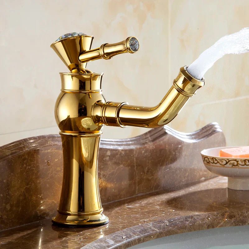 Gold Brass Bathroom Mixer