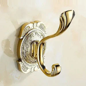 DecorBites™ Gold Chrome Wall Hooks, Clothes Hanger, Towel Coat Robe Hook Set