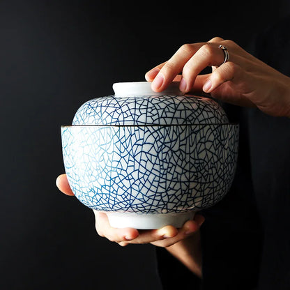 Decorbites™ Japanischer Stil Keramik-Suppenschüssel - Umweltfreundliche Unterglasur-Terrine