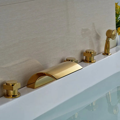 Decorbites™ Golden Wandmontierter Messing-Badewannenarmatur mit Handbrause