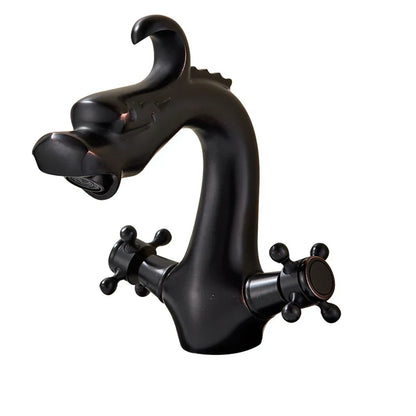 DecorBites™ Dragon Handle Basin Faucet - Antique Bronze Vessel Sink Mixer Tap