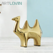 Gold Camel Ceramic Figurines