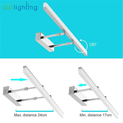 DecorBites™ LED Vanity Lights for Bathroom Mirror Lighting Cabinet - Black Silver Chrome