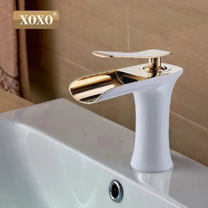 DecorBites™ Copper Waterfall Vanity Faucet for Modern Basin Mixer Tap - 83008W