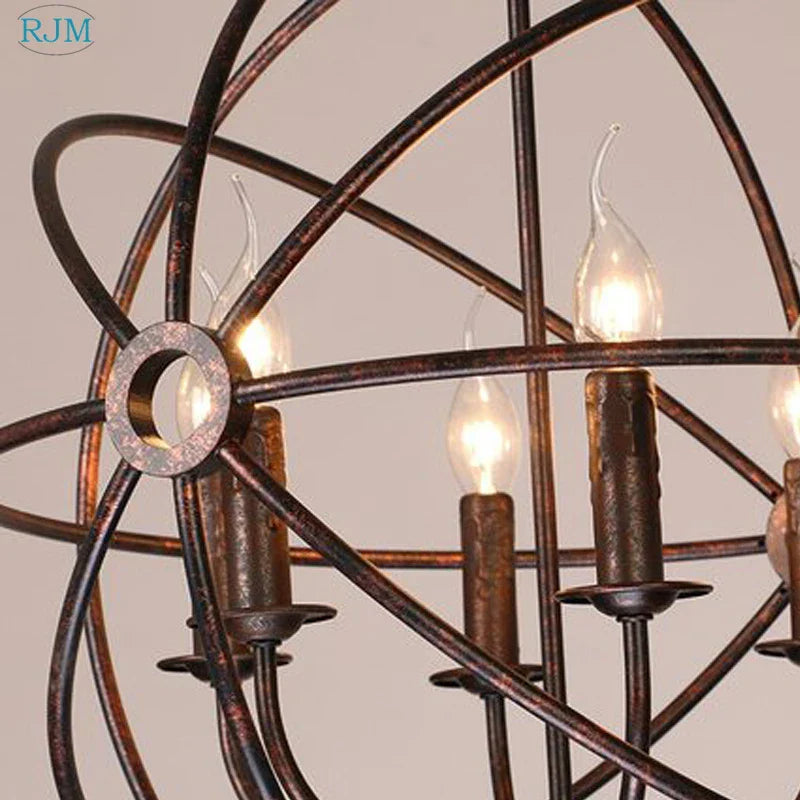 Decorbites™ Industrielles Loft-Eisenkäfig-Kerzenleuchter - Vintage runde Hängeleuchten für Beleuchtungsdekoration