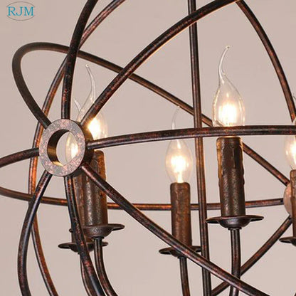Decorbites™ Industrielles Loft-Eisenkäfig-Kerzenleuchter - Vintage runde Hängeleuchten für Beleuchtungsdekoration