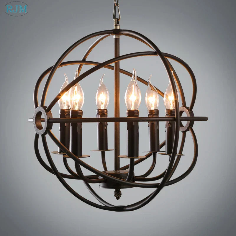Decorbites™ Industrielles Loft-Eisenkäfig-Kerzenleuchter - Vintage runde Hängeleuchten für Beleuchtungsdekoration