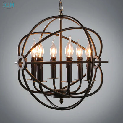 Decorbites™ Industrielles Loft-Eisenkäfig-Kerzenleuchter - Vintage runde Hängeleuchten für Beleuchtungsdekoration
