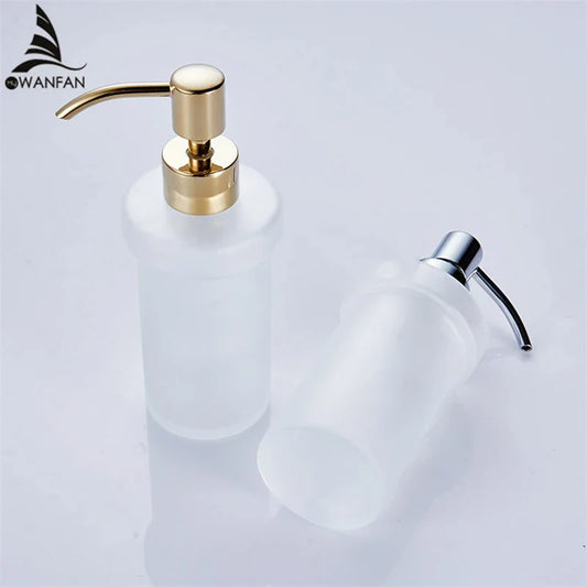 Decorbites™ Frosted Glass Seifenspender mit Messingkopf - 200 ml