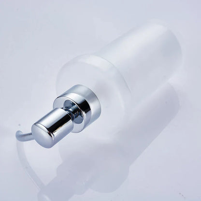 DecorBites™ Frosted Glass Liquid Soap Dispenser with Brass Head - 200ml
