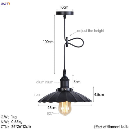 DecorBites™ Gold Retro Edison LED Pendant Lights for Dinning Living Room Industrial Decor