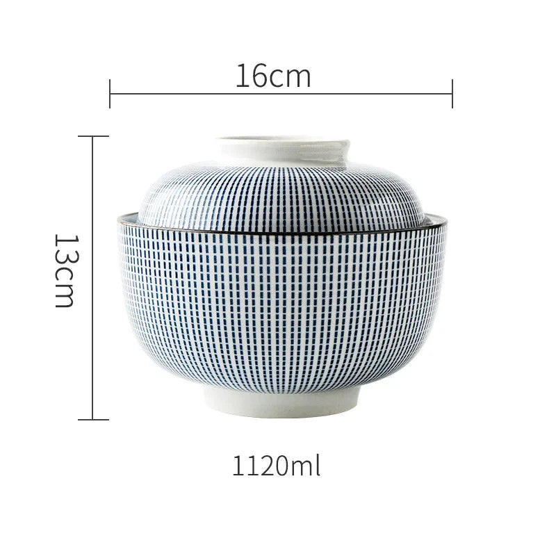 Decorbites™ Japanischer Stil Keramik-Suppenschüssel - Umweltfreundliche Unterglasur-Terrine