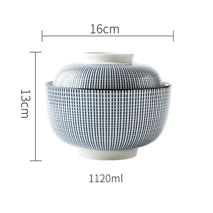 Decorbites™ Japanischer Stil Keramik-Suppenschüssel - Umweltfreundliche Unterglasur-Terrine