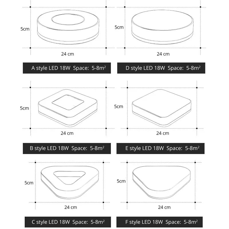 DecorBites™ LED Ceiling Light for Corridor Art Gallery Decoration in White or Black
