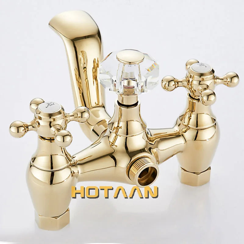 Decorbites™ Goldfinish Badewannenarmatur mit Keramikgriff und Handbrause AI-5329