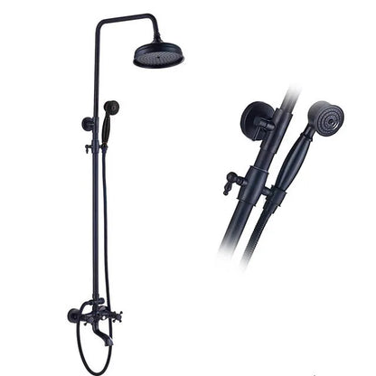 Decorbites™ Schwarzes Messing Bad-Duscharmatur-Set mit Handbrause und Wannenarmatur