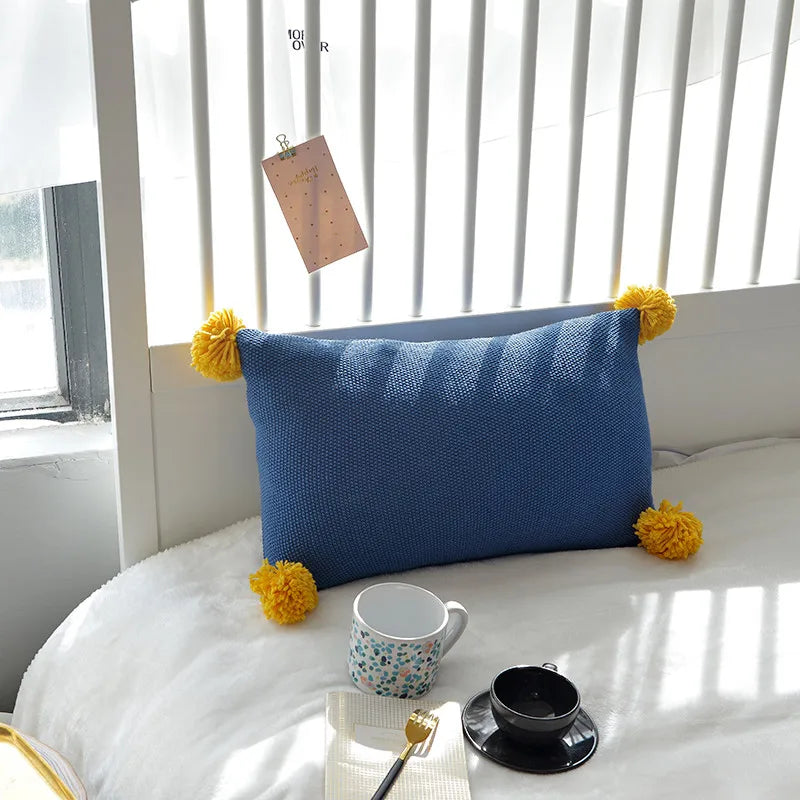 Decorbites™ Strick-Kissenbezug Einheitsfarbe Grau Blau Orange Kissenbezug 35*50cm