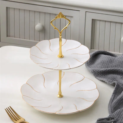 Decorbites™ Gold-Einlage Knochenporzellan-Fruchtplatten Snackteller Kuchenplatte Süßigkeitenschale