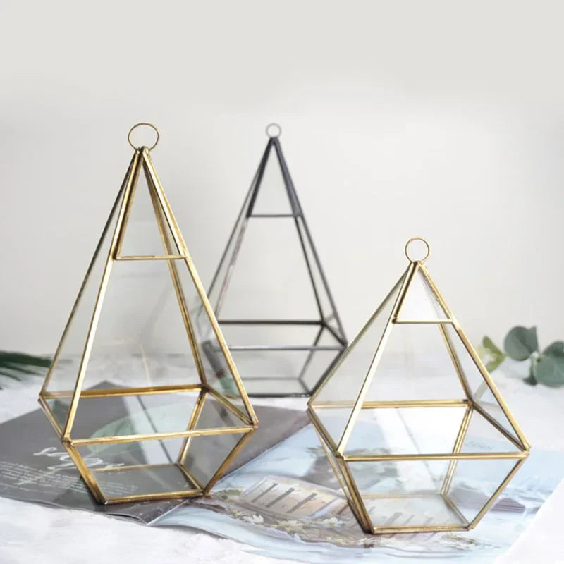 Decorbites™ Geometrische Glasvase für Sukkulenten und Blumen
