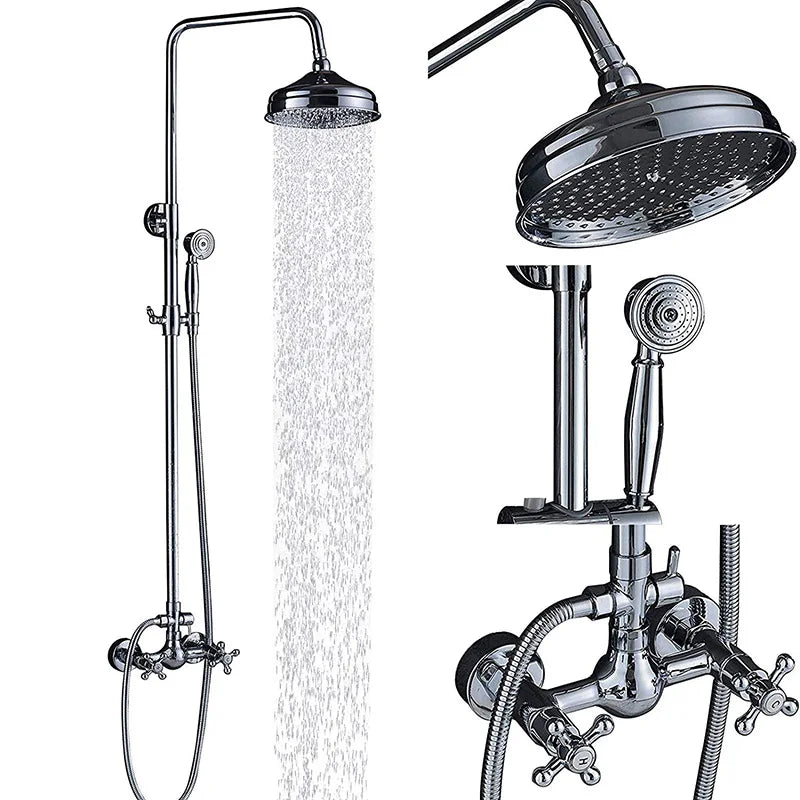 Decorbites™ Schwarz-Bronzene Badezimmer-Duschmischtap mit Langem Auslauf und 8" Regenkopf