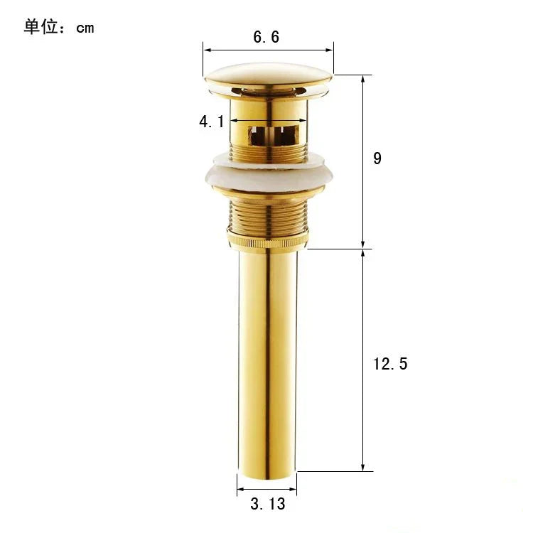 Decorbites™ Gold Finish Massiv Messing Badezimmer Waschbecken Pop-Up Ablauf