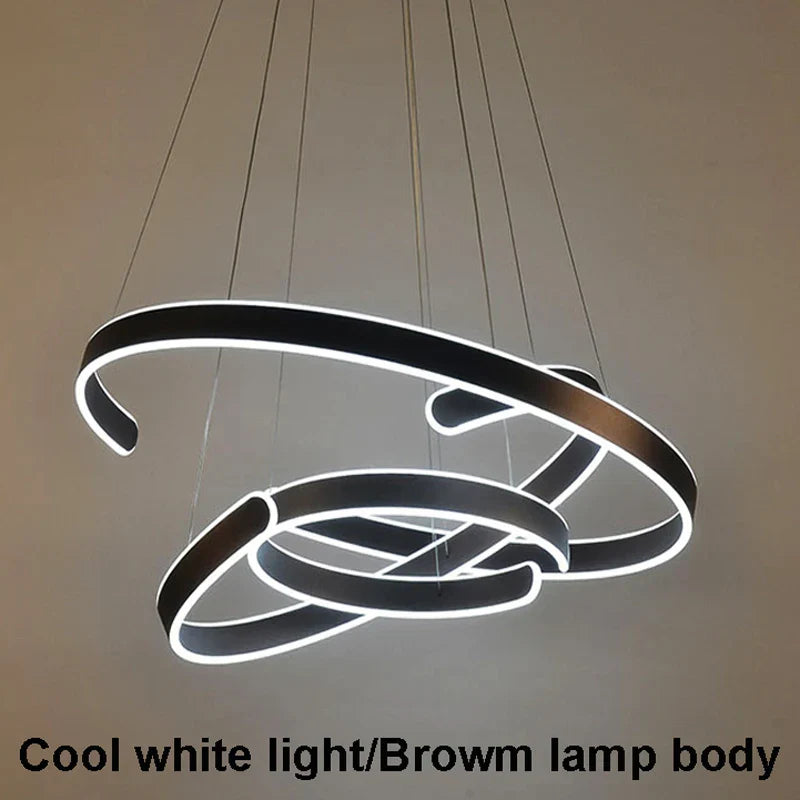 DecorBites™ Geometry Circle Rings LED Pendant Light for Living Room Dining Room