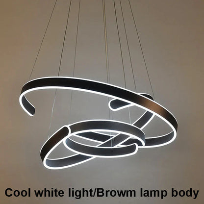 DecorBites™ Geometry Circle Rings LED Pendant Light for Living Room Dining Room